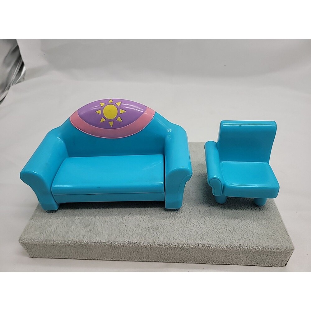 Dora the Explorer dollhouse living room couch fold out sleeper sofa 2003 + Chair